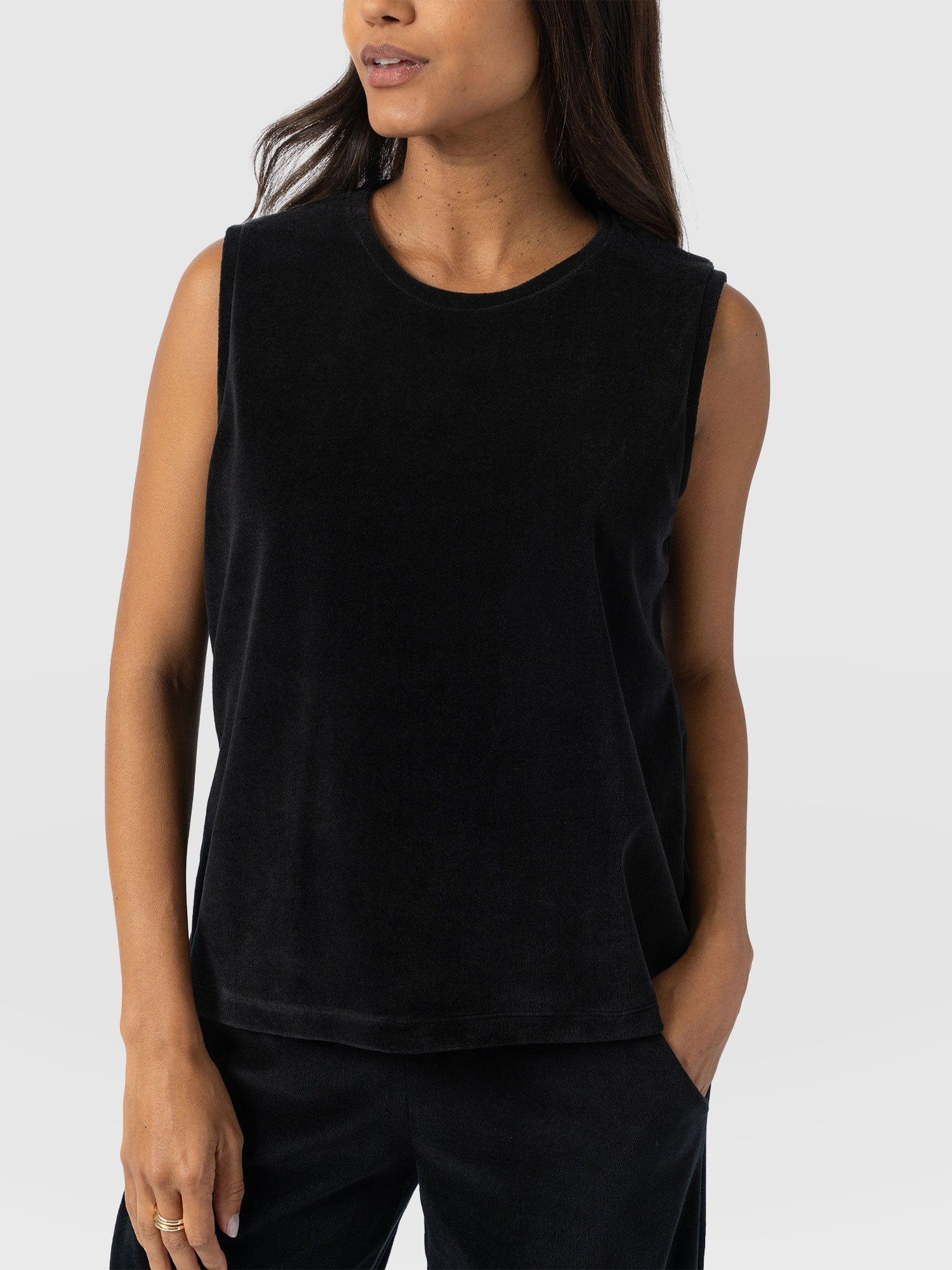 Keller Vest - Black Velvet - Women's T-shirts | Saint + Sofia® USA